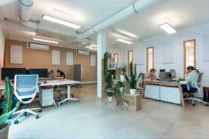 Open space dans un espace de coworking